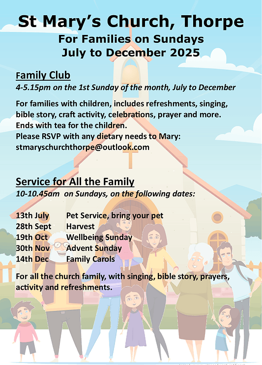 Family Service and club flyer July image