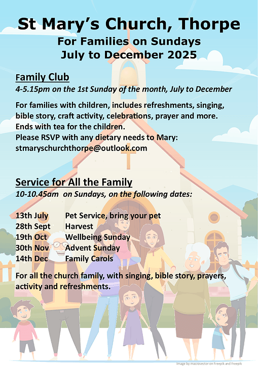 Family Service and club flyer July image