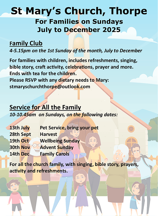 Family Service and club flyer July image