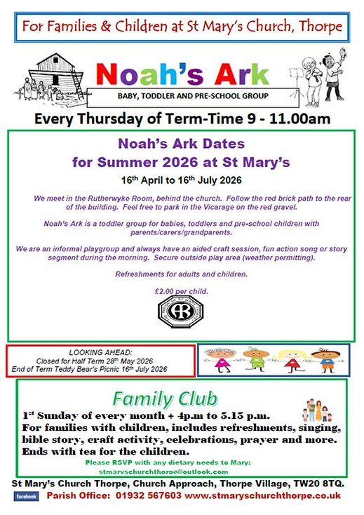 Noah's Ark Summer Term 2026
