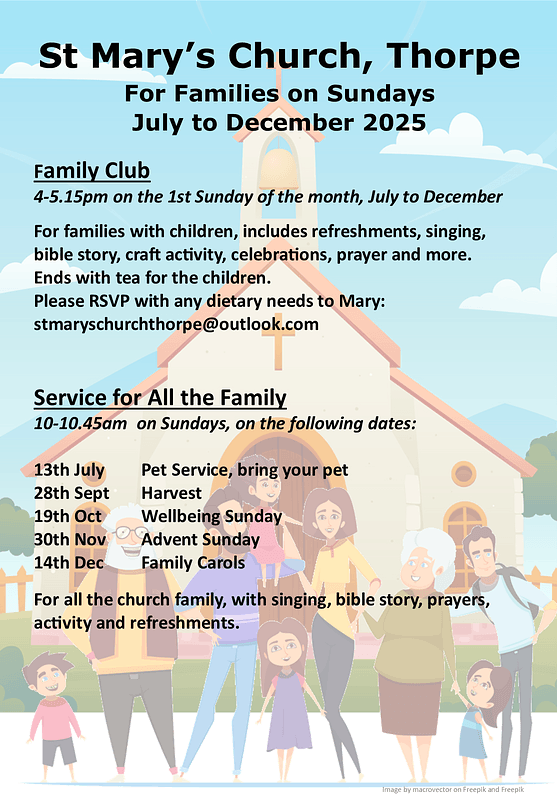Family Service and club flyer July image